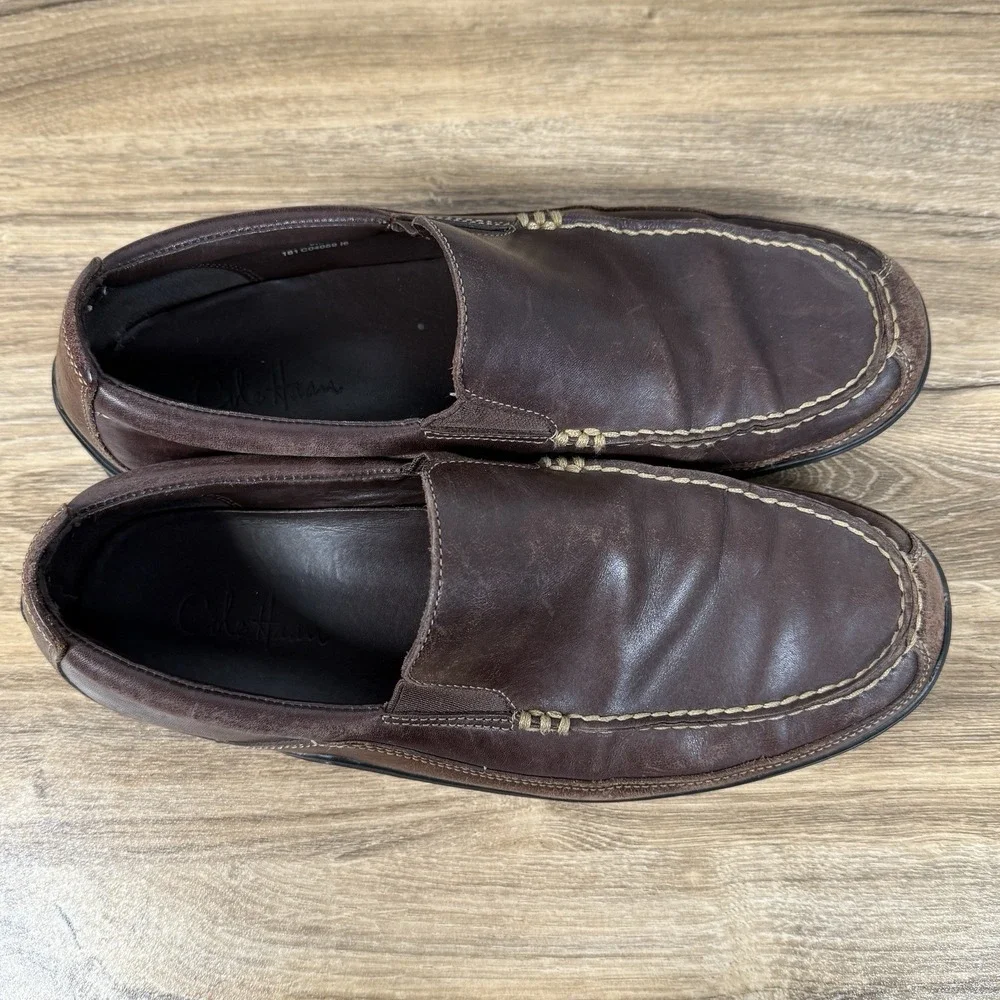 Cole Haan Mens‎ 9.0 M Tucker Venetian Brown Leather Loafer Slip On - Picture 6 of 7